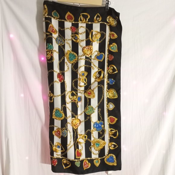 Women's Victoria's Secret Striped Silky Vintage Scarf - Picture 2 of 16